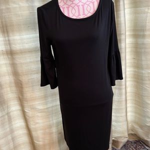 White House, Black market, black rayon spandex, dress, bell sleeve size medium